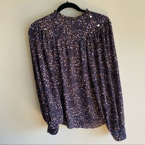 Loft floral long sleeve blouse